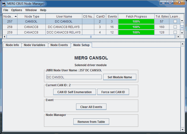 CBUS Node Setup