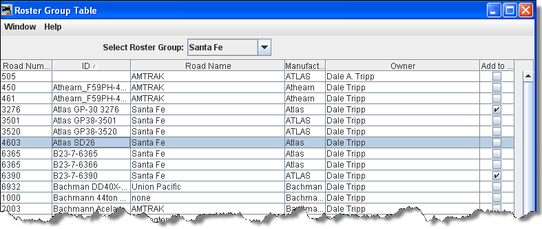 Roster Group Table