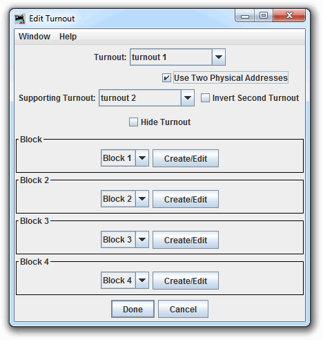 Edit Layout Editor Turnout