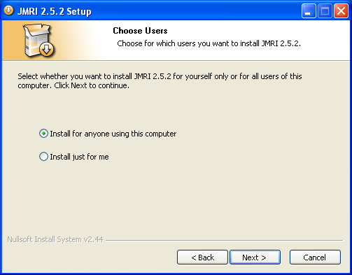 installer user choice